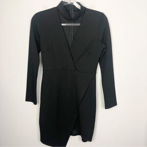 BLUE BLUSH | Sexy Black Choker Wrap Style Mini Dress Women’s Size Large